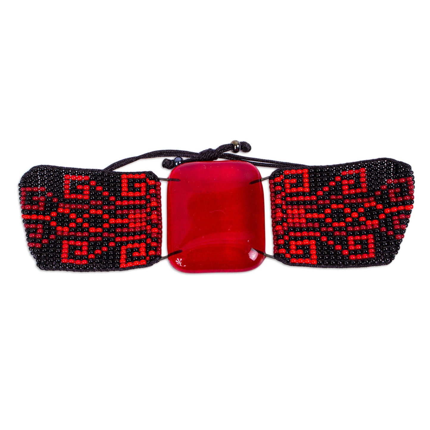 Codices in Red Red and Black Glass Bracelet