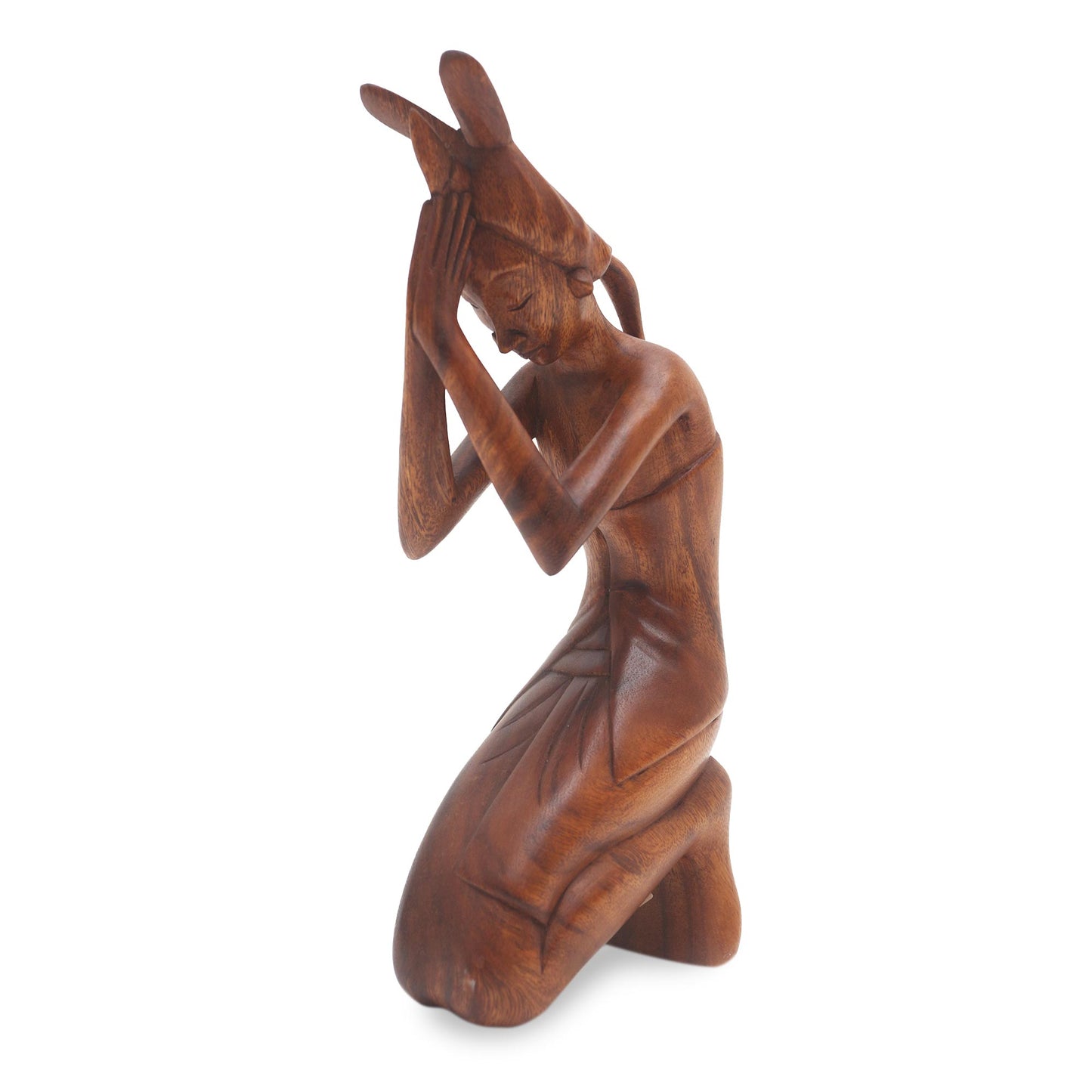 Praying Woman Wood statuette