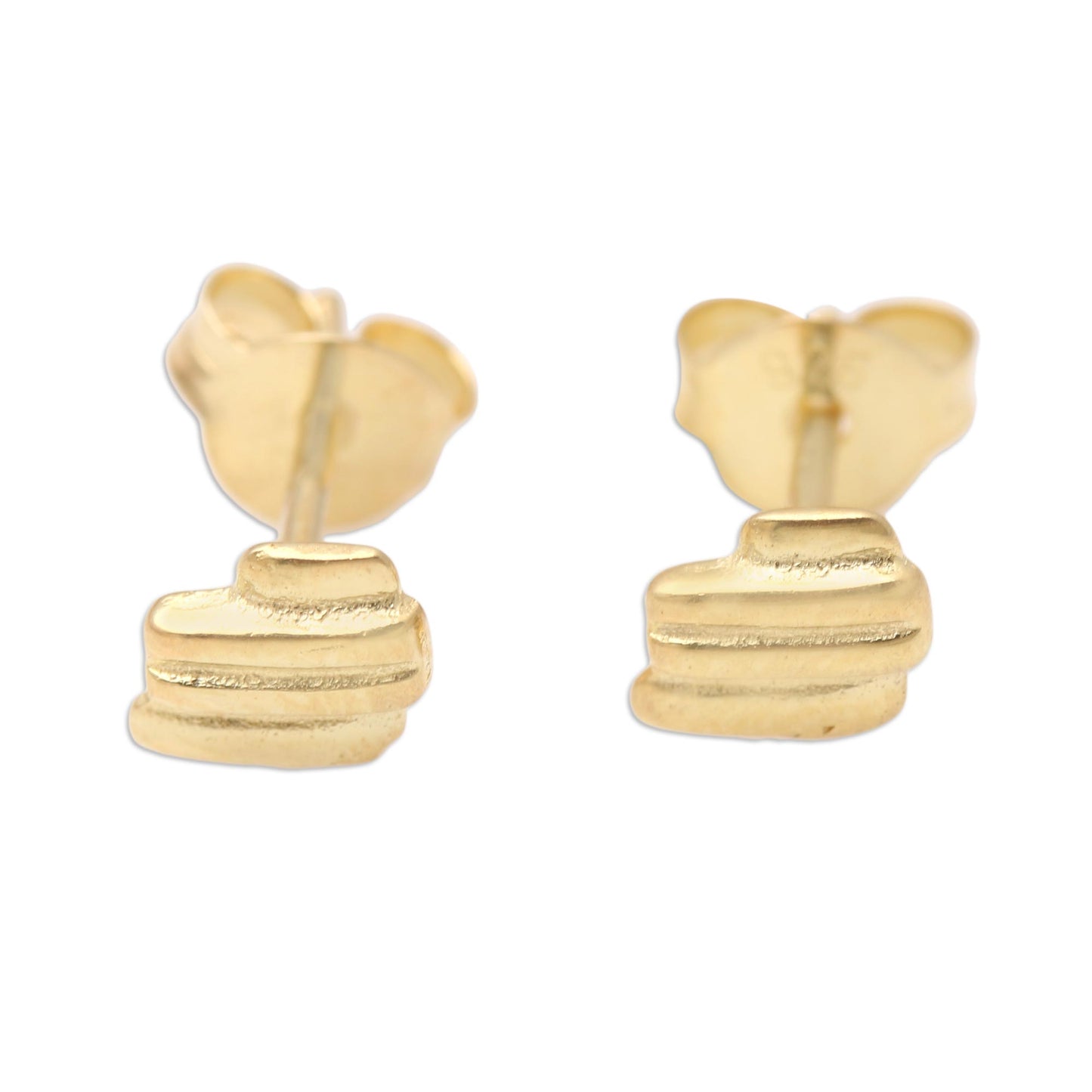 Golden Roof Artisan Crafted Gold-Plated Stud Earrings from Bali