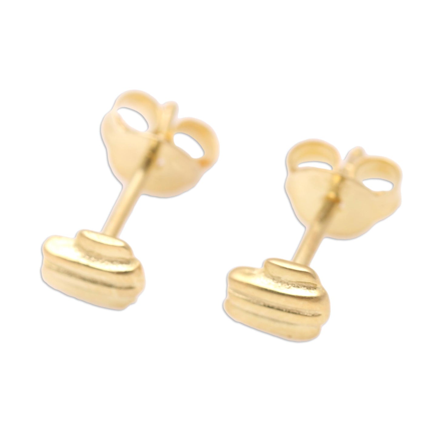 Golden Roof Artisan Crafted Gold-Plated Stud Earrings from Bali