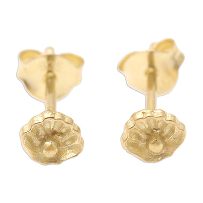 Golden Oyster Gold-Plated Oyster-Motif Stud Earrings