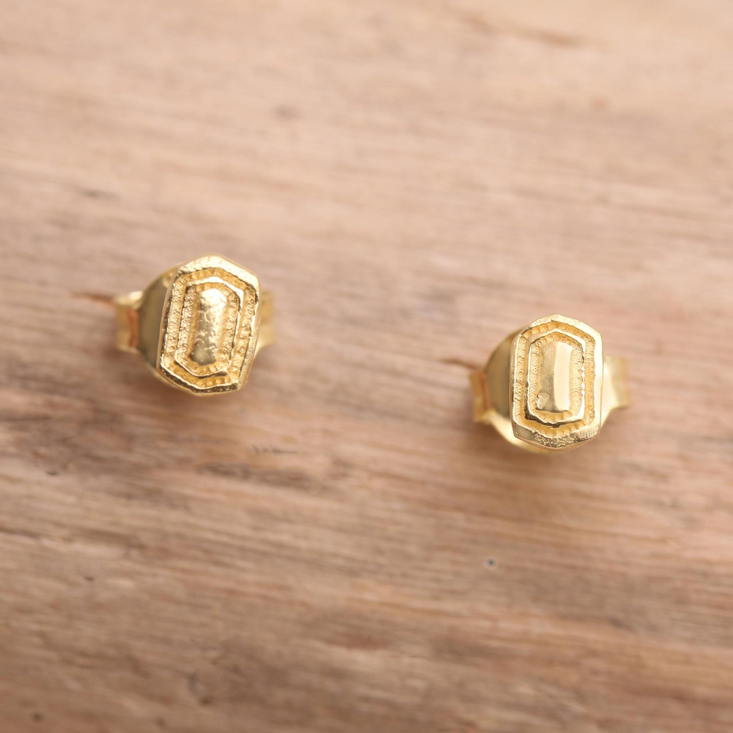 Golden Door Handcrafted Gold-Plated Stud Earrings