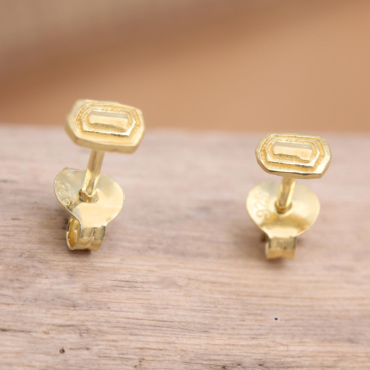 Golden Door Handcrafted Gold-Plated Stud Earrings