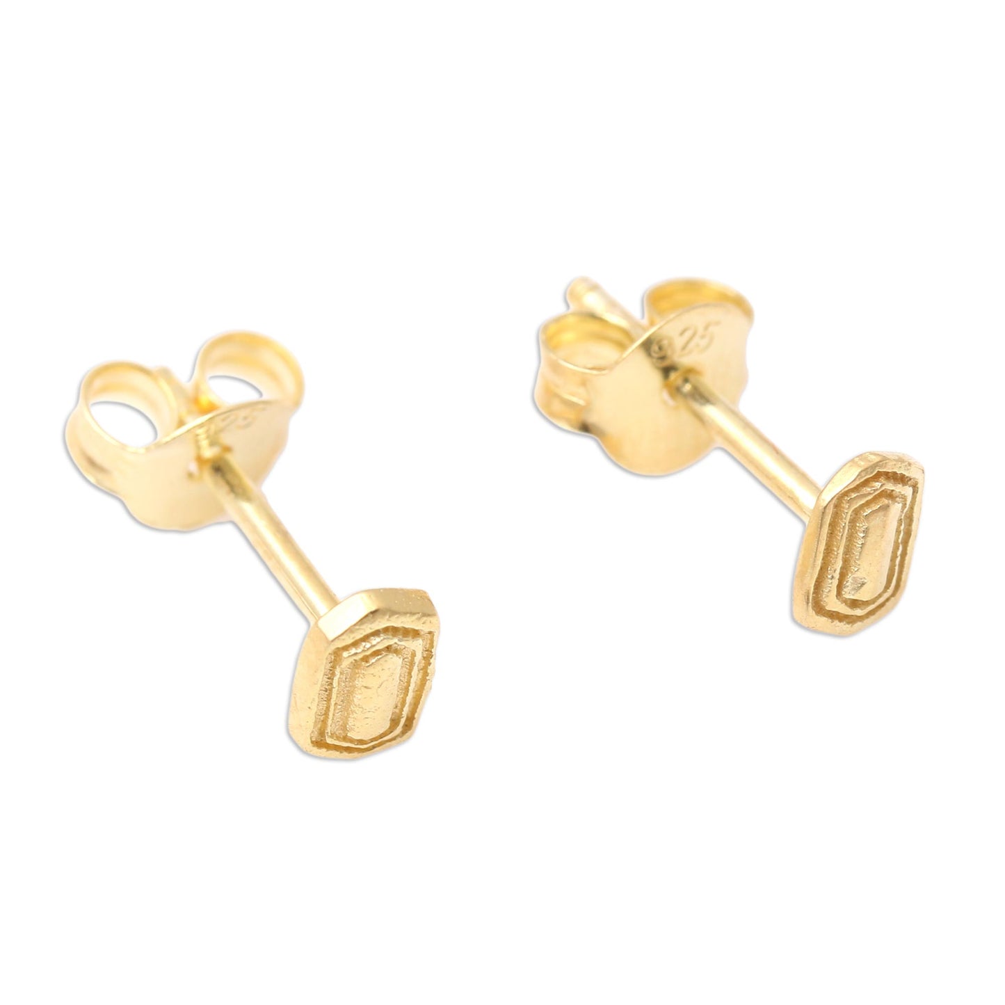 Golden Door Handcrafted Gold-Plated Stud Earrings