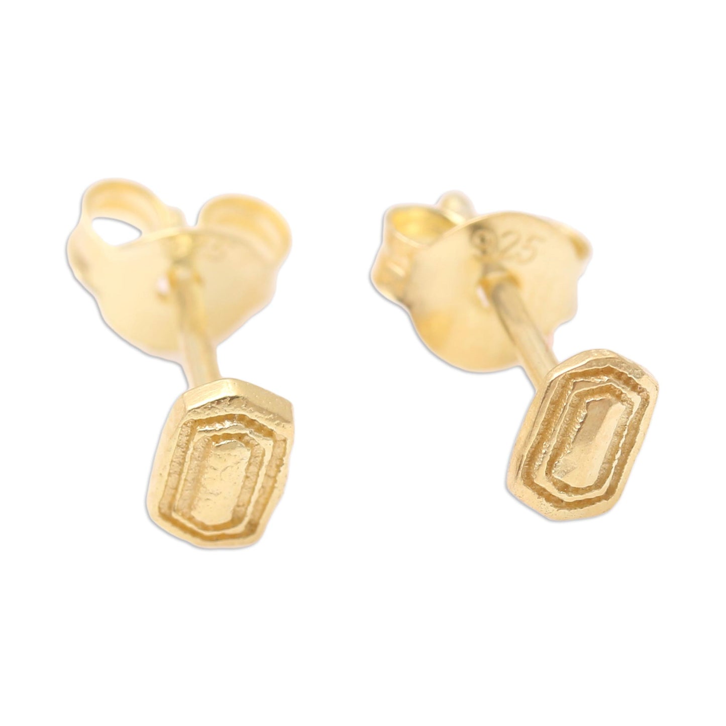 Golden Door Handcrafted Gold-Plated Stud Earrings