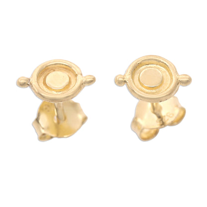 Shimmering Orbit Handmade Gold-Plated Stud Earrings from Bali