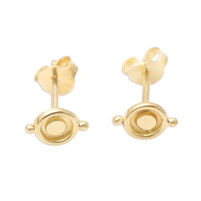 Shimmering Orbit Handmade Gold-Plated Stud Earrings from Bali