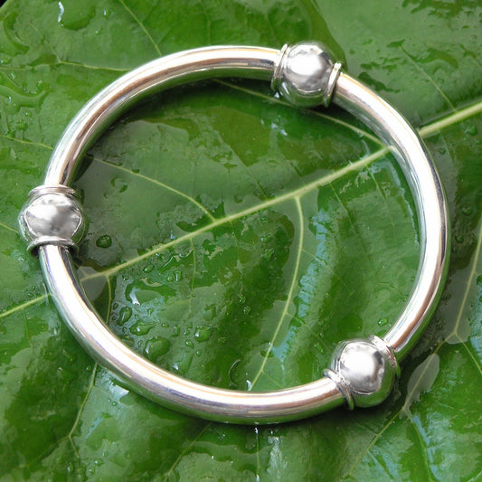 Suggestive Trio Silver Bangle Bracelet