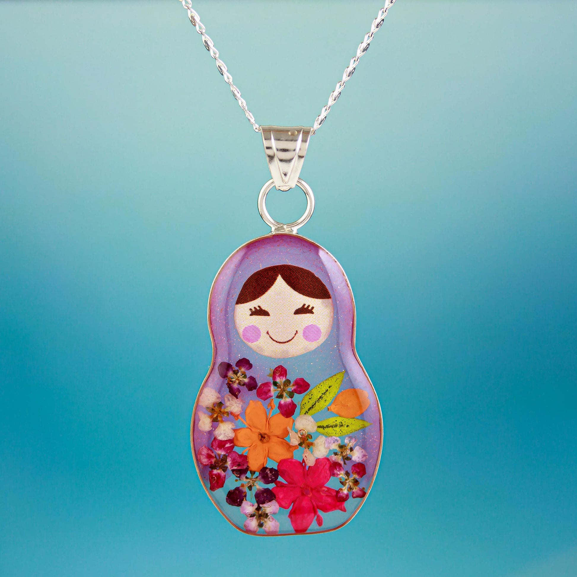 NOVICA Mexican Matryoshka Matryoshka Style Pendant Necklace with