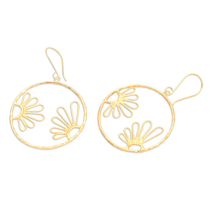 In Focus Gold-Plated Floral Dangle Earrings