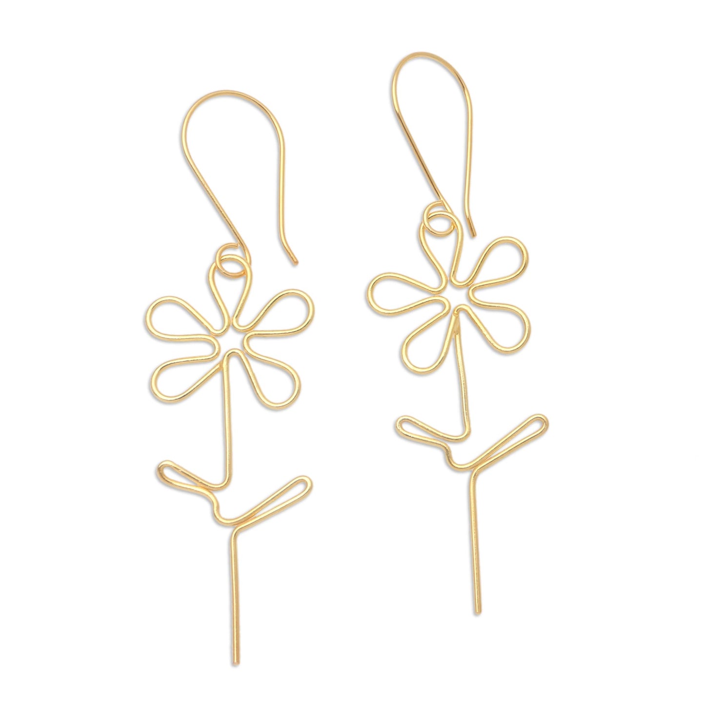 Make My Day Hand Made Gold-Plated Floral Earrings