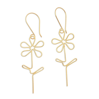 Make My Day Hand Made Gold-Plated Floral Earrings