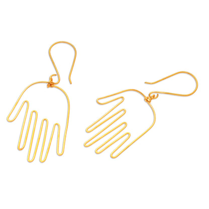 Stretch Out Gold-Plated Balinese Dangle Earrings