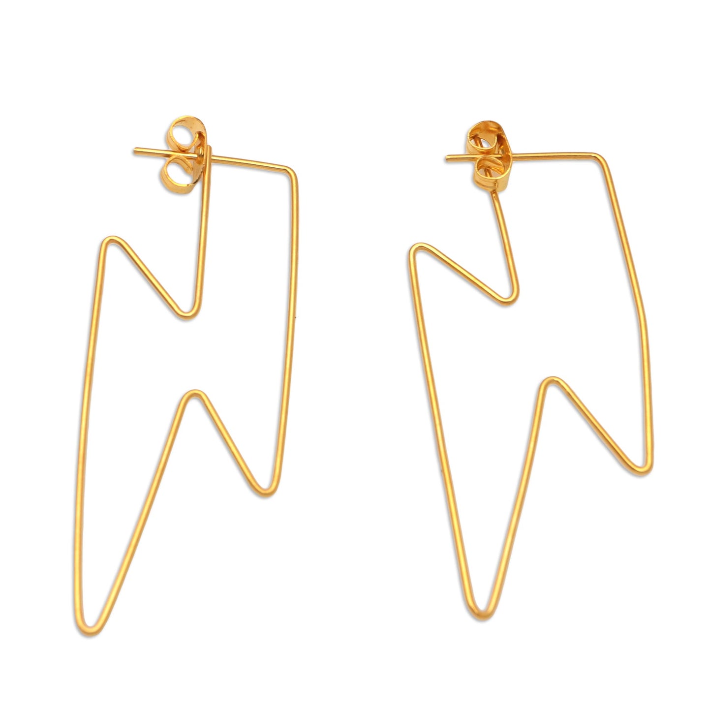 Golden Bolt Gold-Plated Lightening Bolt Drop Earrings