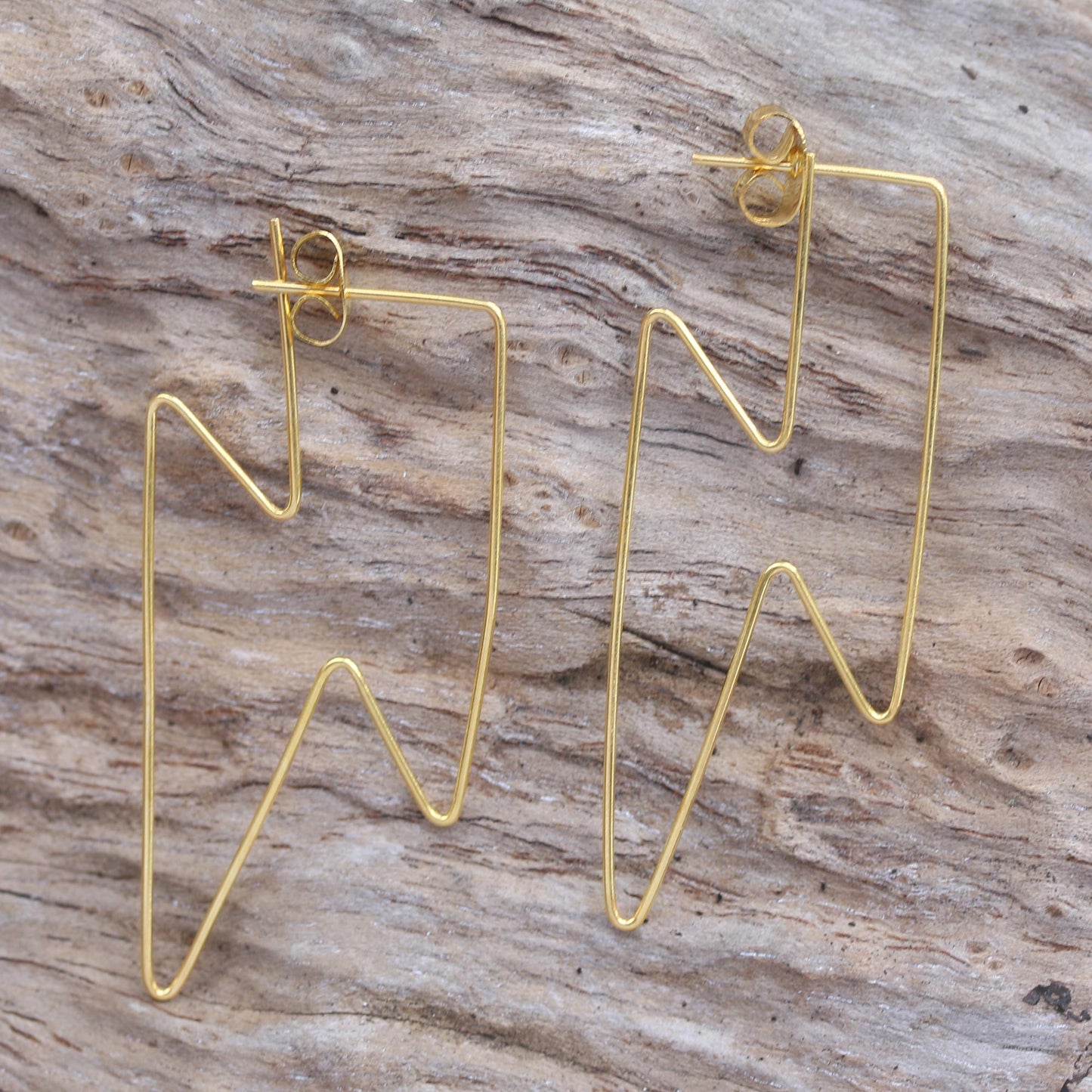 Golden Bolt Gold-Plated Lightening Bolt Drop Earrings