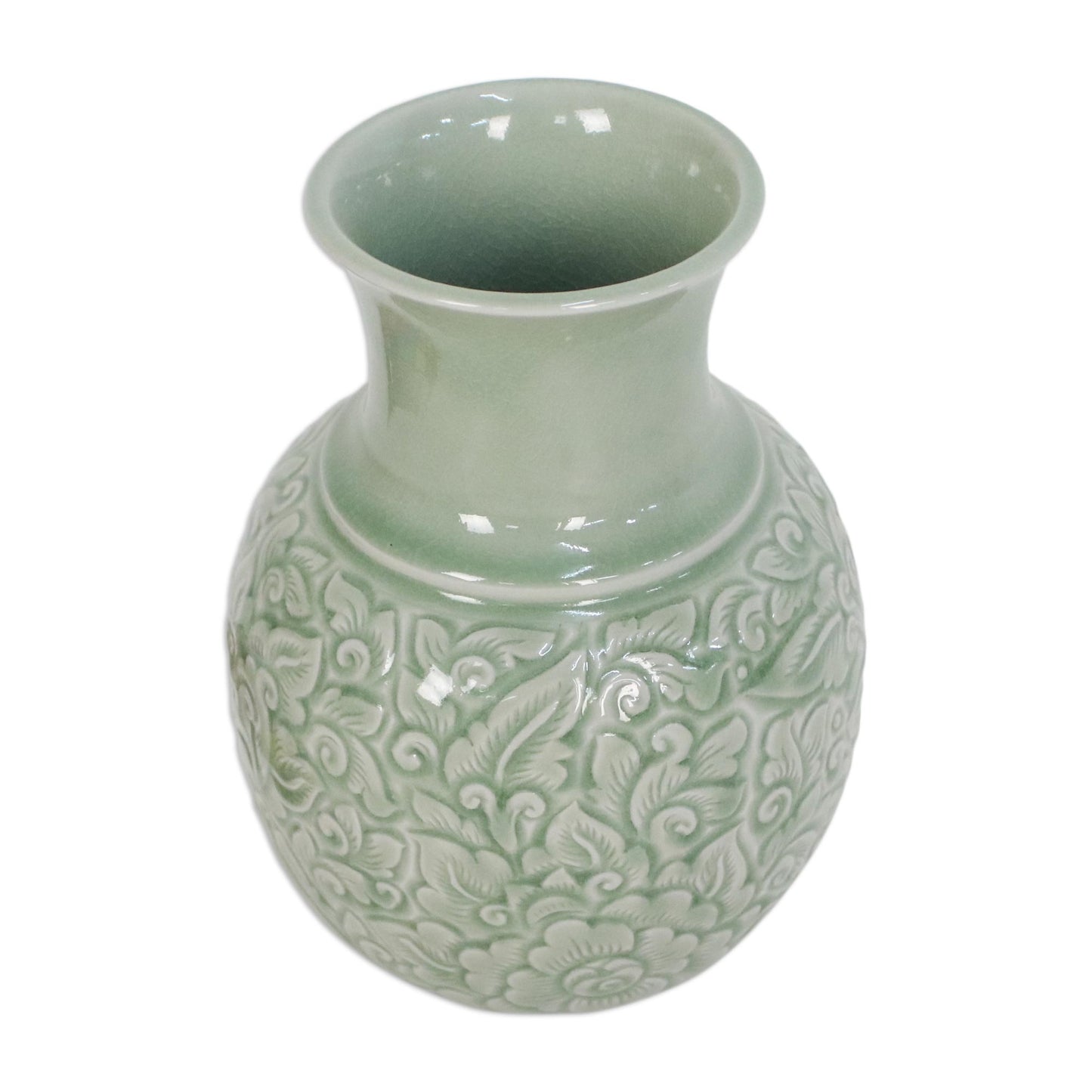 Jade Landscape Celadon Ceramic Vase