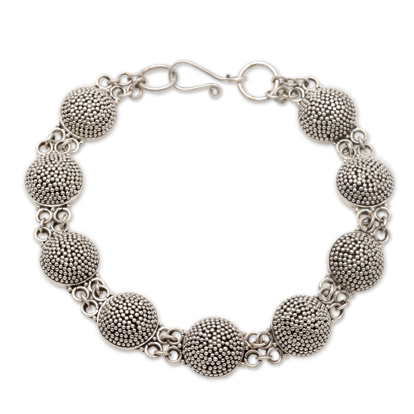 Buttons Sterling silver link bracelet