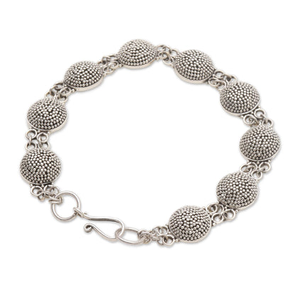 Buttons Sterling silver link bracelet