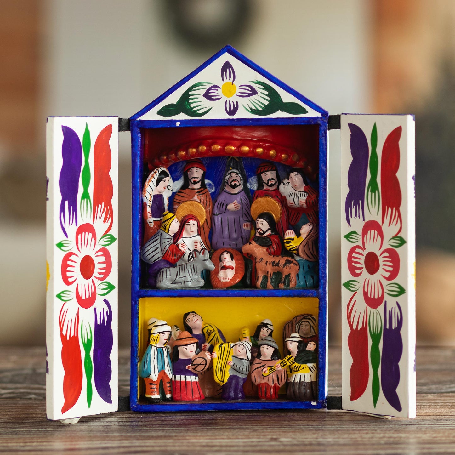 Chapel of Santa Ana Folk Art Retablo Peruvian Nativity Scene