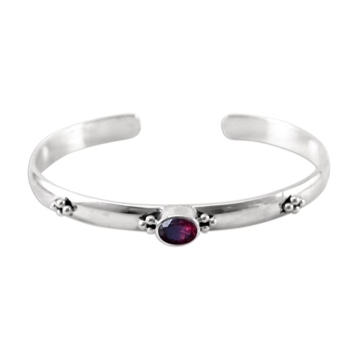 Eye of Beauty Garnet Cuff Bracelet