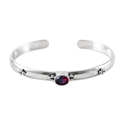 Eye of Beauty Garnet Cuff Bracelet