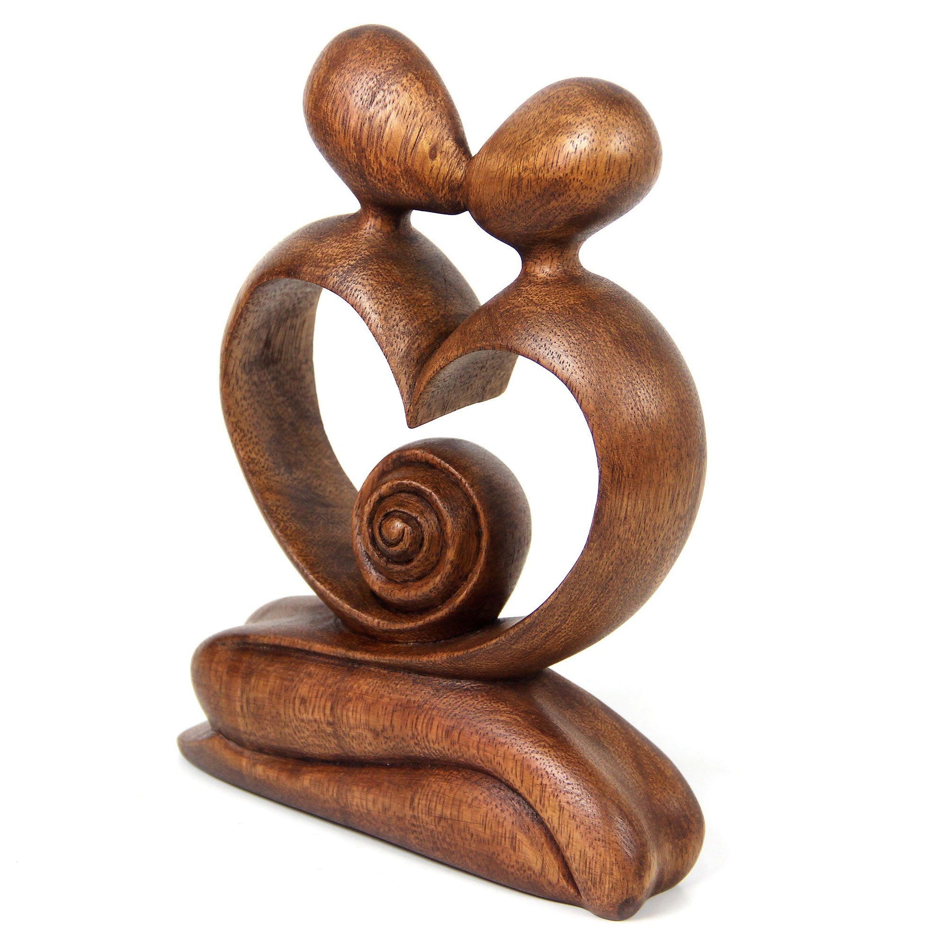 NOVICA - Romantic Brown Suar Wood Sculpture