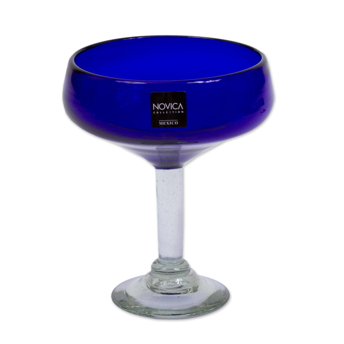 Deep Blue Eco Recycled Handcrafted Handblown Glass Margarita Set