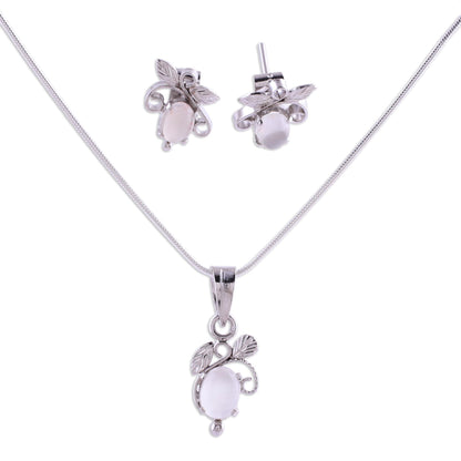 Midnight Leaves Sterling Silver Jewelry Set
