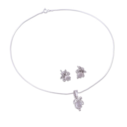 Midnight Leaves Sterling Silver Jewelry Set