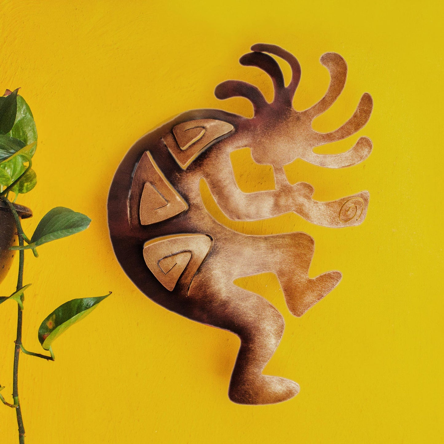 Kokopelli Peace Cultural Steel Wall Art Musician (Medium)