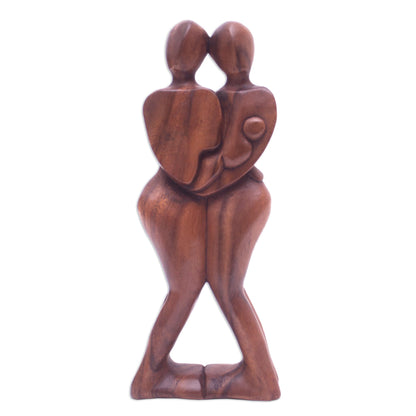 Happy Family Suar Wood Sculpture