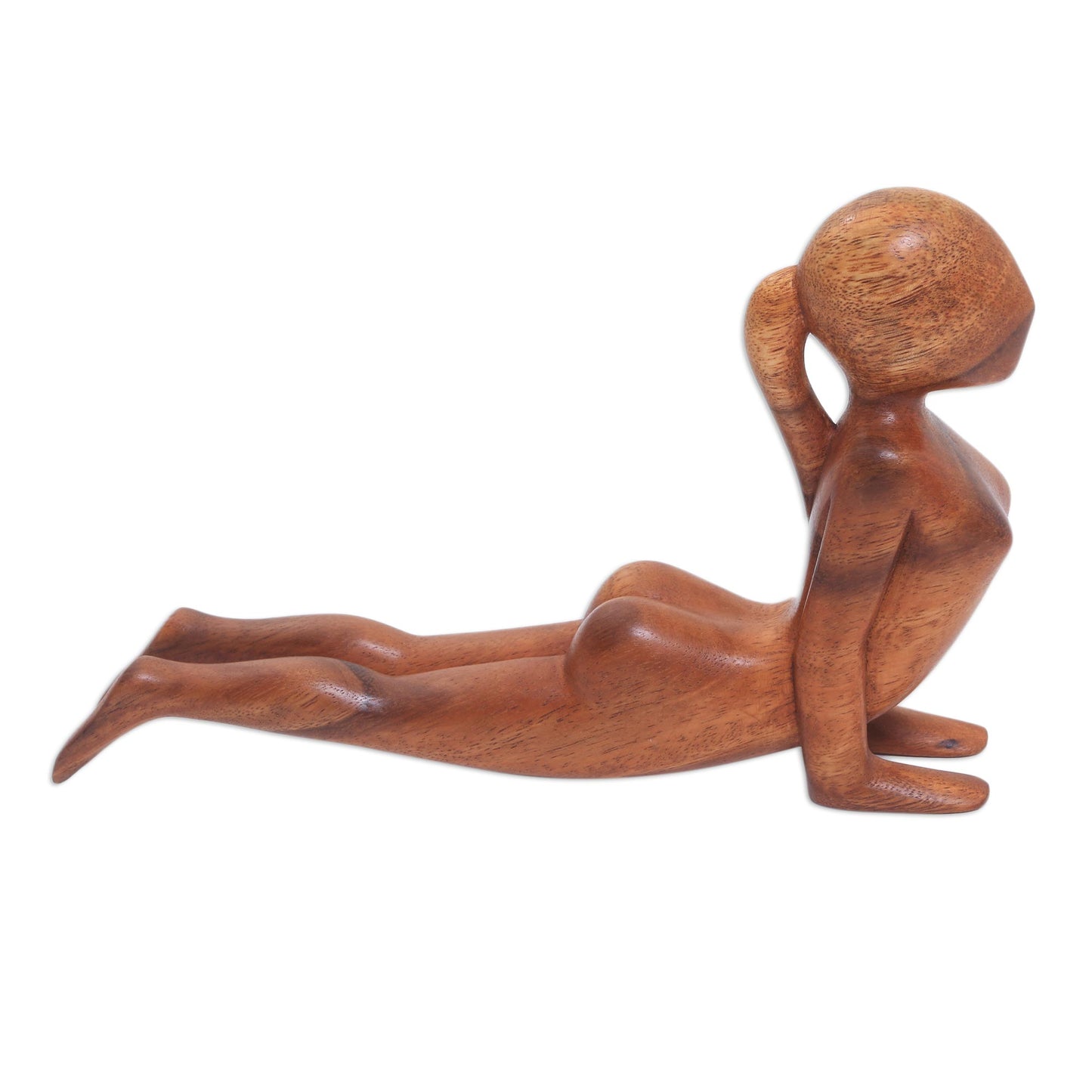 Cobra Yoga Pose Suar Wood Meditation Sculpture