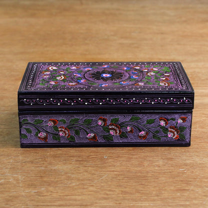 Floral Fantasy Hand Crafted Wood Decorative Box