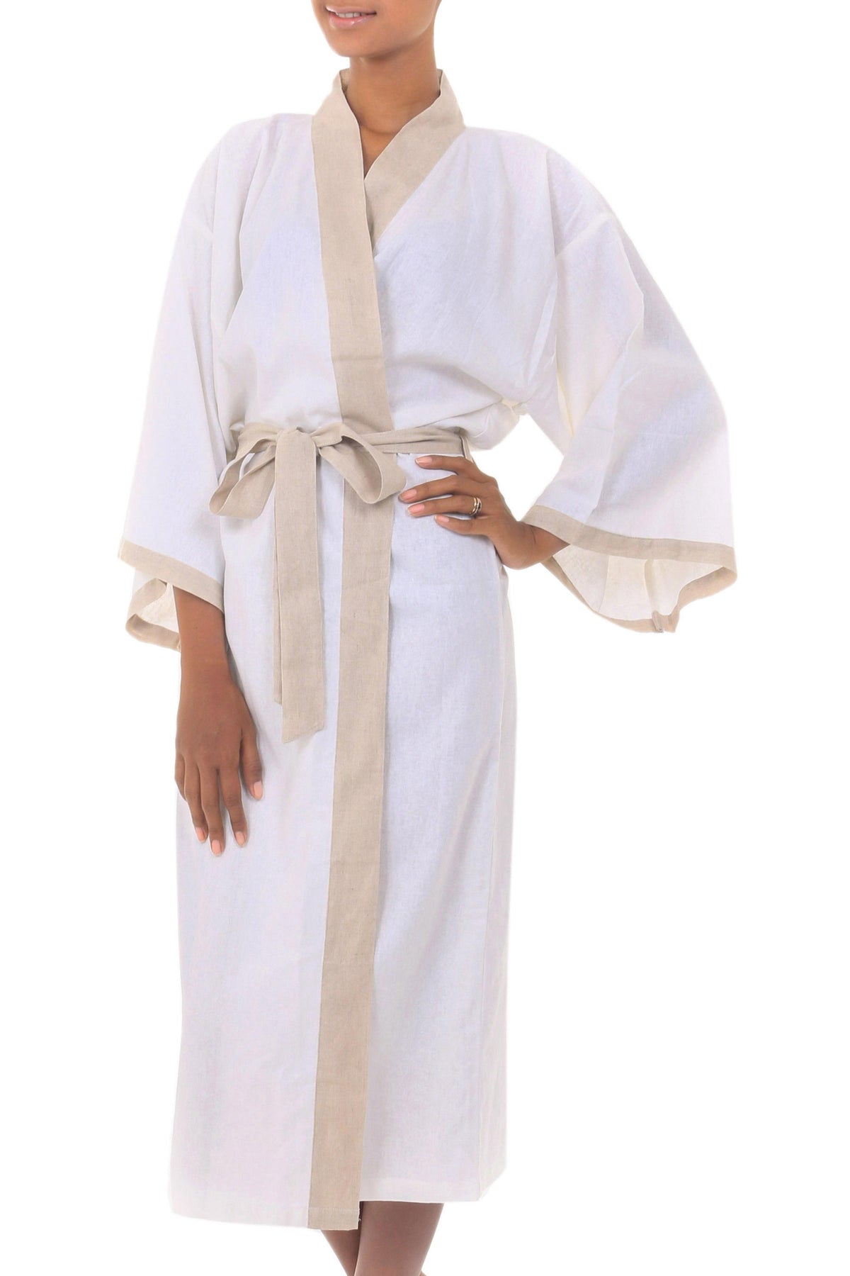 Fly Music En Robe NOVICA Fly Away in Beige Ivory Robe | GreaterGood