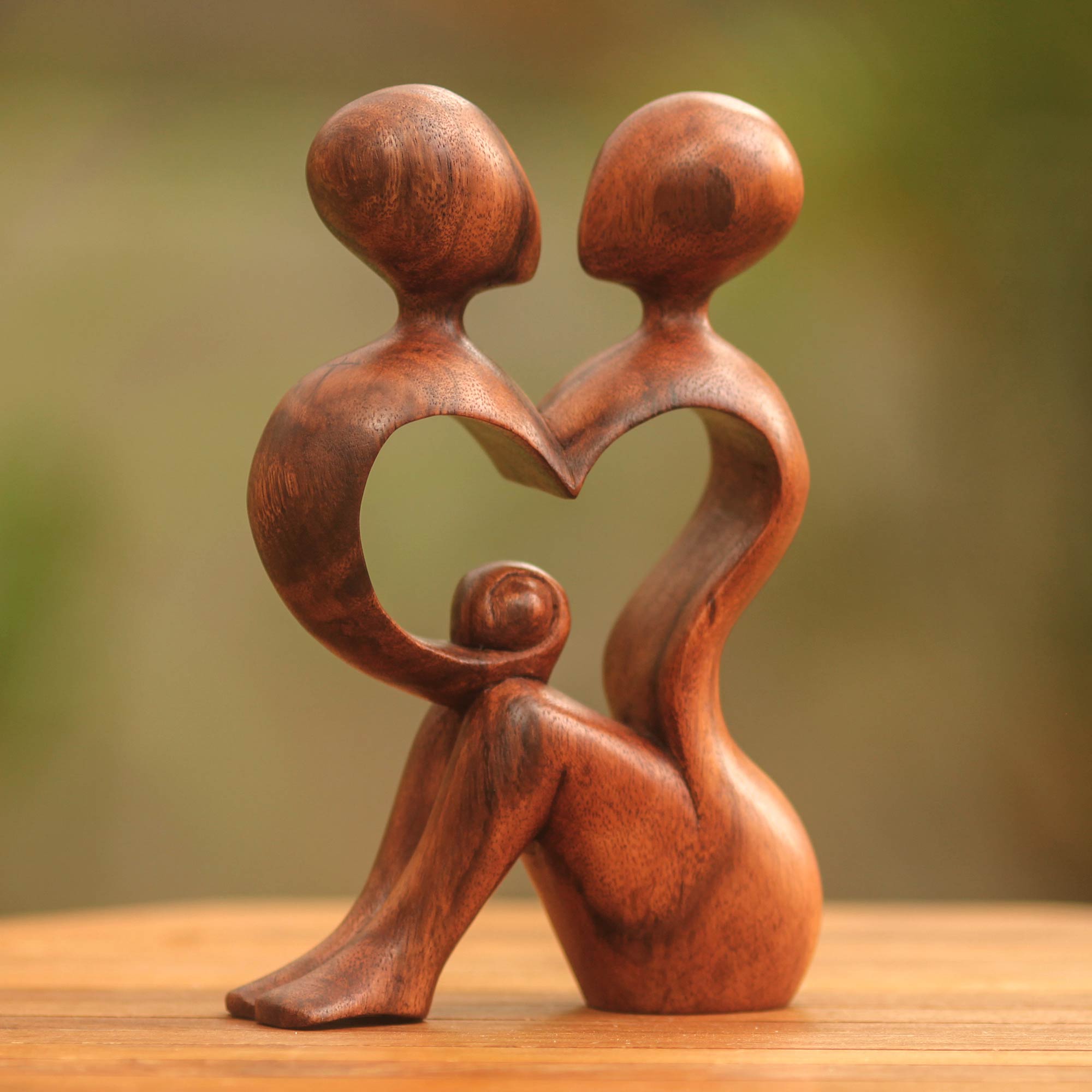 NOVICA A Heart Shared by Two Romantic Wood Sculpture | GreaterGood NOVICA A Heart Shared by Two Romantic Wood Sculpture | GreaterGood