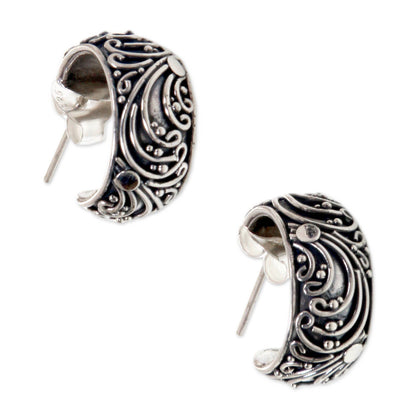 Prairie Sterling Silver Half Hoop Earrings from Indonesia