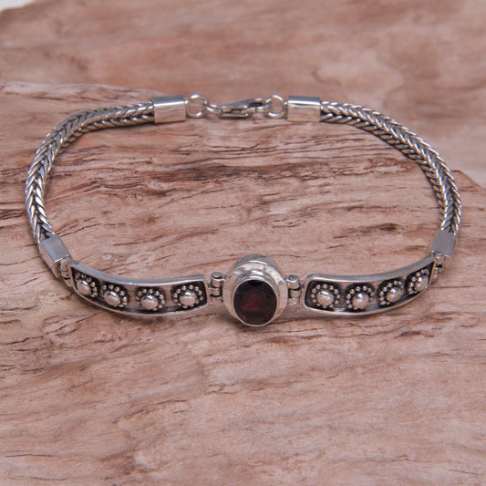 Cosmic Story Sterling Silver Garnet Bracelet