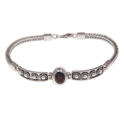 Cosmic Story Sterling Silver Garnet Bracelet