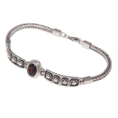 Cosmic Story Sterling Silver Garnet Bracelet