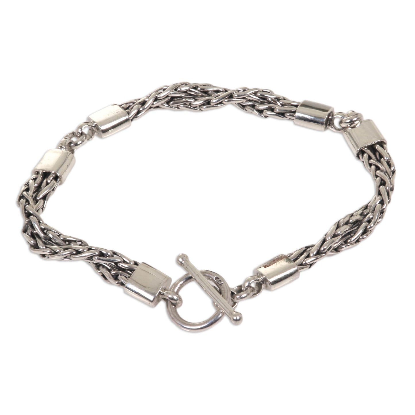 Cosmic Paths Sterling Silver Chain Bracelet