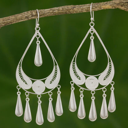 Mystic Rain Sterling Silver Filigree Earrings