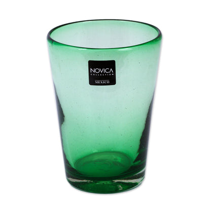 Lime Twist Handblown Recycled Water Glasses