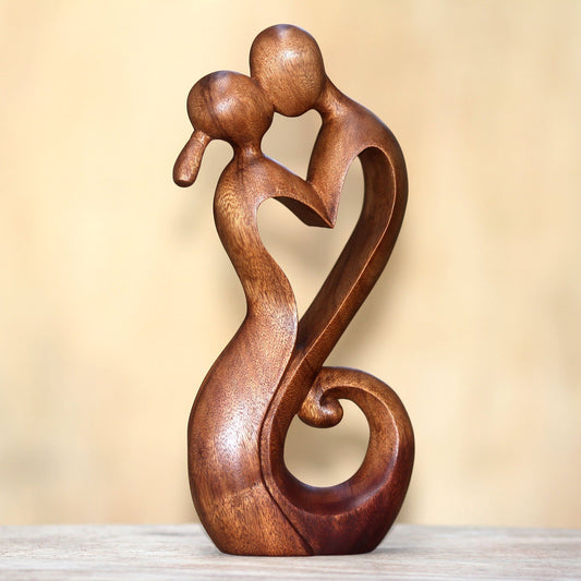 Everlasting Kiss Suar Wood Sculpture