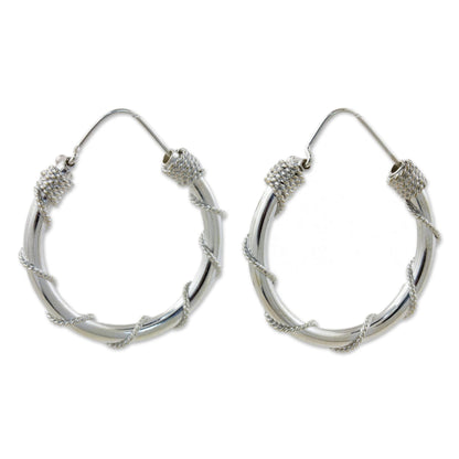 Nautical Hoops Fair Trade Sterling Silver Hoop Earrings