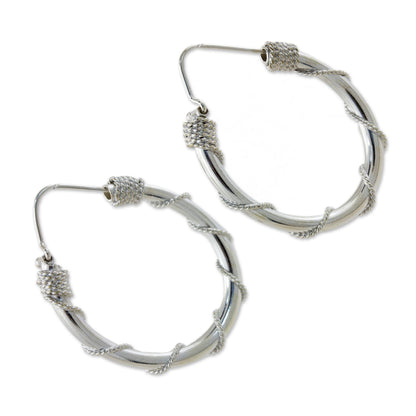 Nautical Hoops Fair Trade Sterling Silver Hoop Earrings