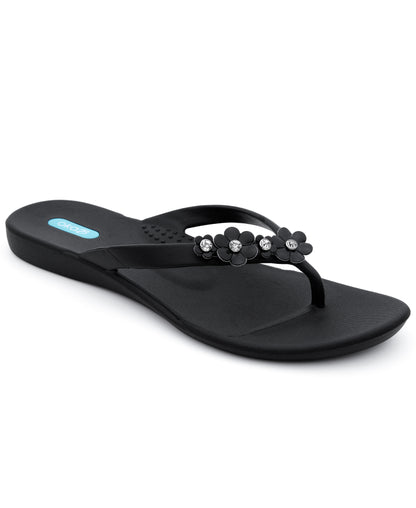 Oka-B's "Loren" Women's Flip Flops with Feminine Daisy Charms