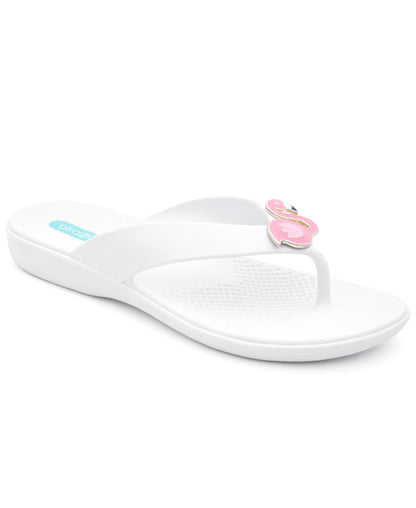 Oka-B Farrah Women's Flip Flops with Pink Flamingo Pendants