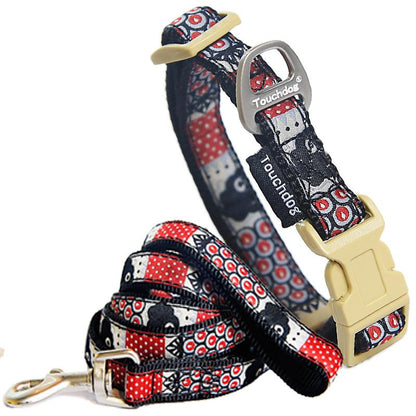 Touchdog&reg; Owl-Eyed Embroidered Collar & Leash