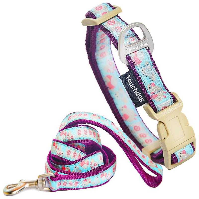 Touchdog&reg; Avery Embroidered Collar & Leash