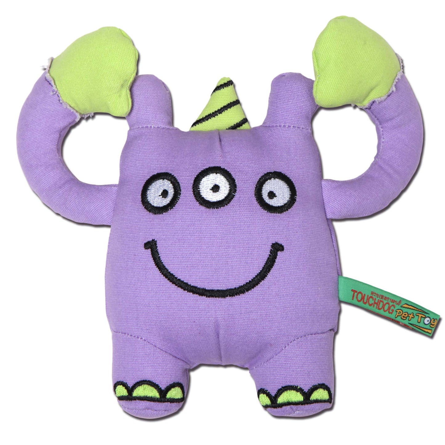 Touchdog Cartoon Three-Eyed Monster Plush Dog Toy